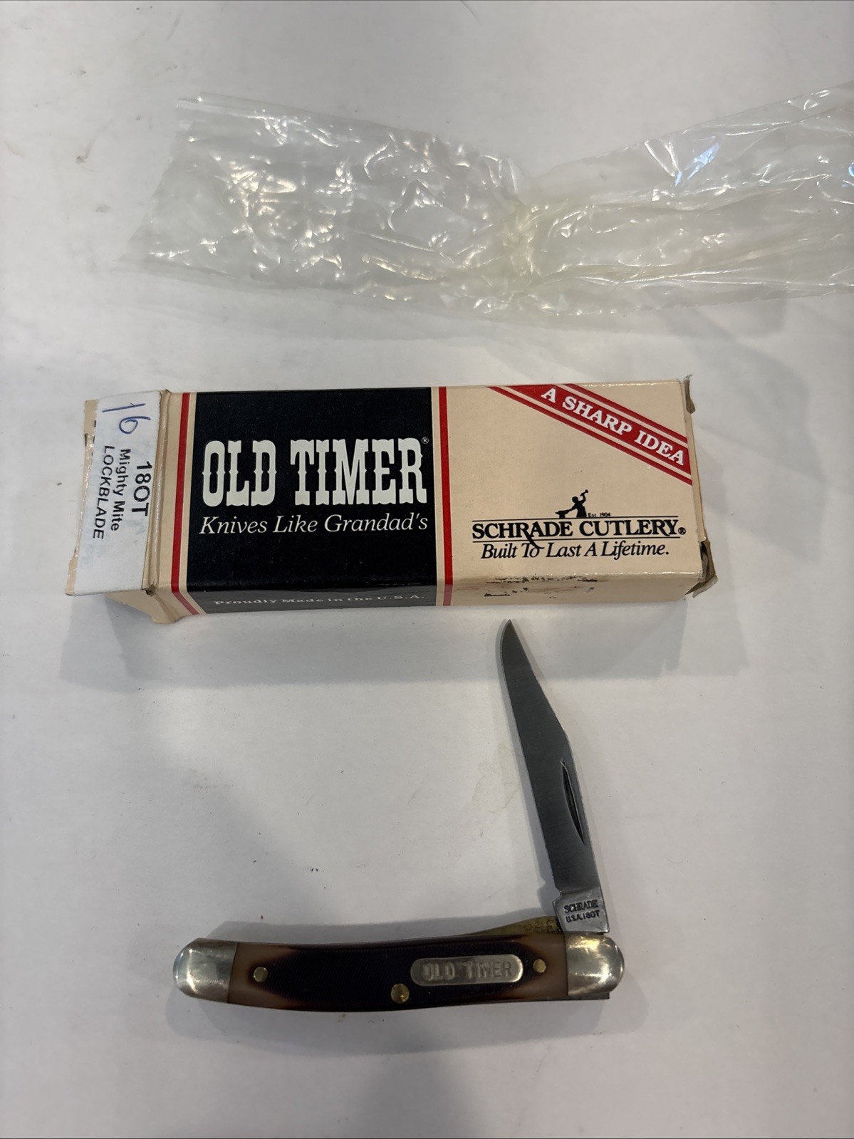 vintage Schrade Old Timer 180T Mighty Mite Lockblade pocket knife