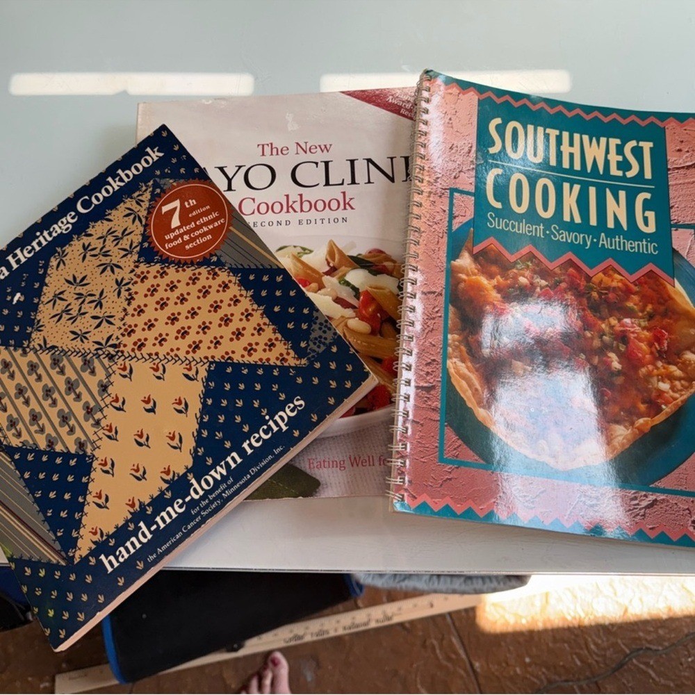 Vintage Cookbook Lot (3) – Minnesota Heritage, Southwest Cooking, Mayo Clinic