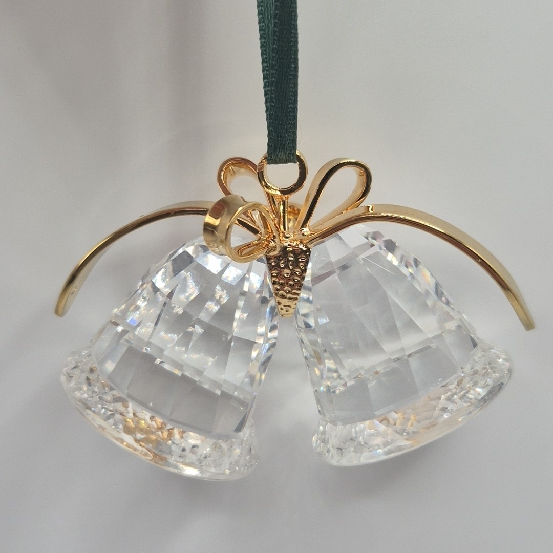 VTG 90s Retired Collectible Swarovski Crystal Christmas Memories Bells Ornament 
