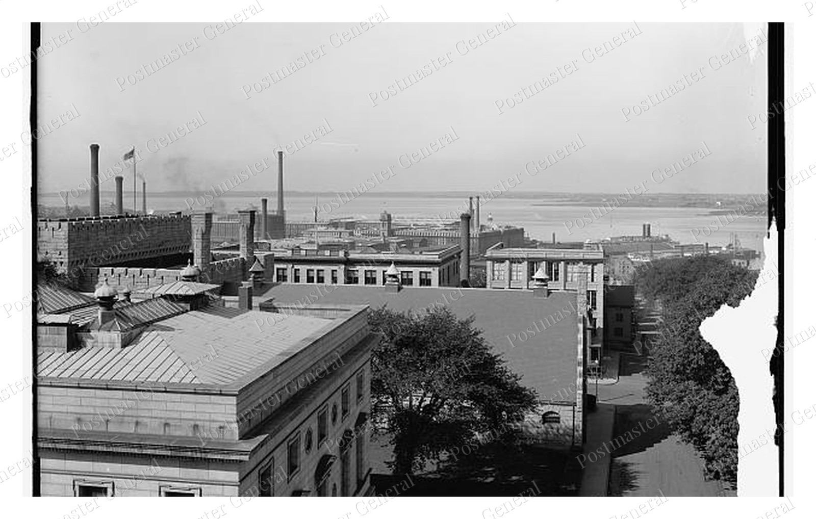 Fall River Massachusetts Rooftop View Standard Postcard COPY RPPC