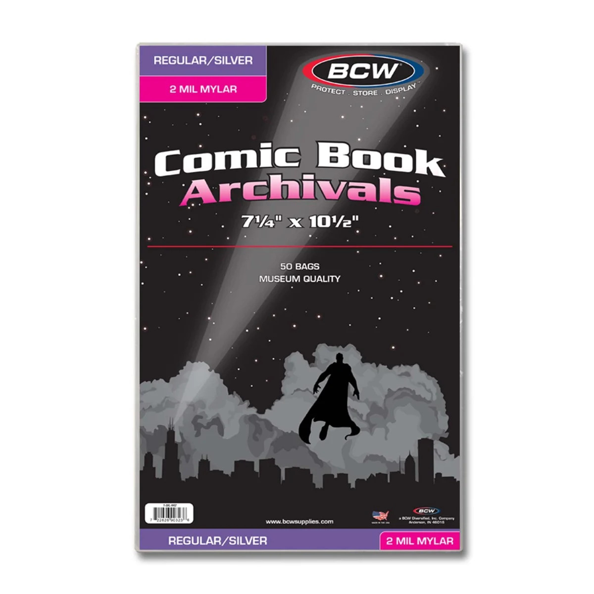 Silver/Regular Comic Mylar Archivals - 2 MIL - 50-Pack