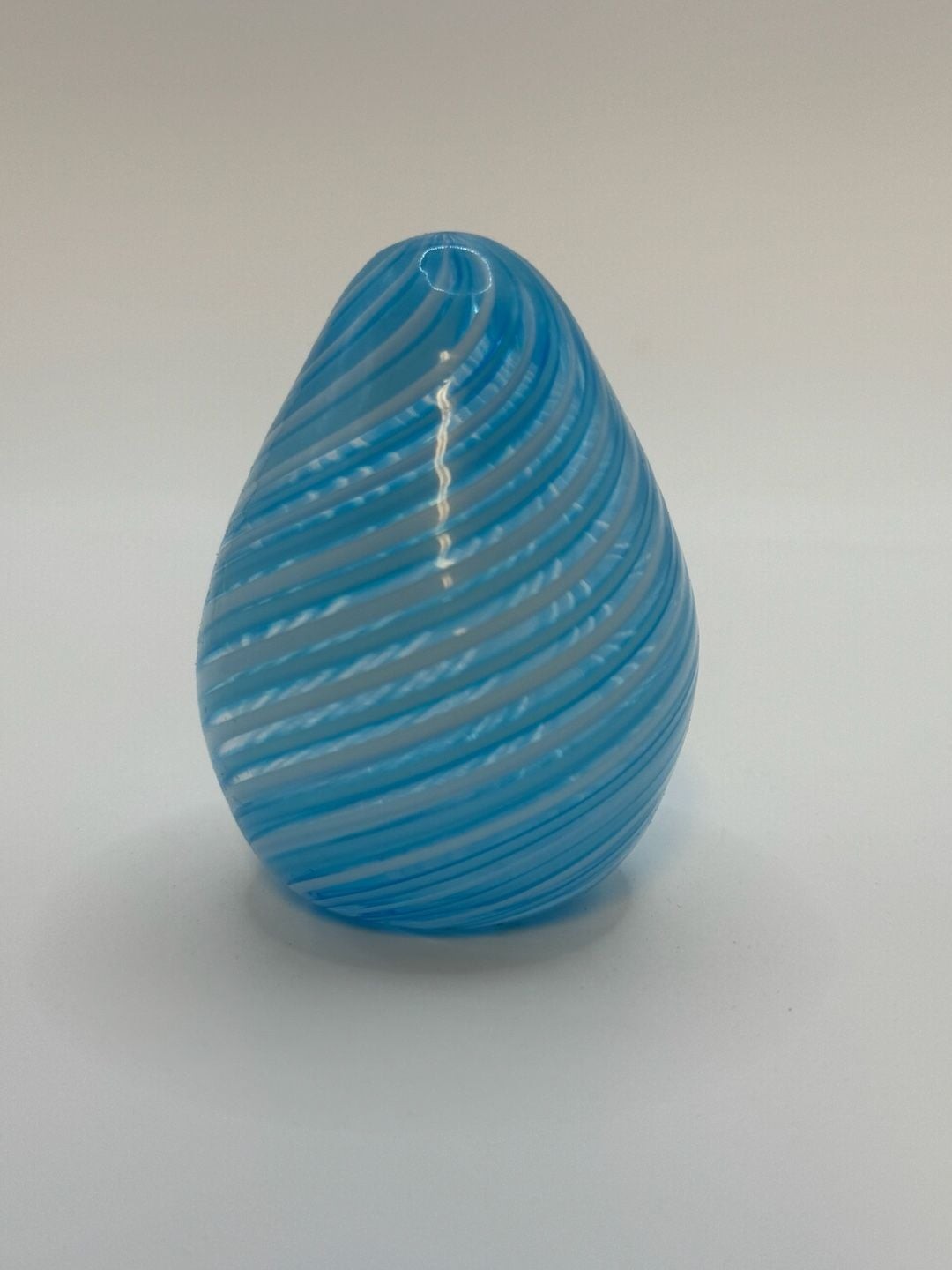 Rare Find Vintage Baby Blue & White Swirl Glass Murano Egg, Made ...,