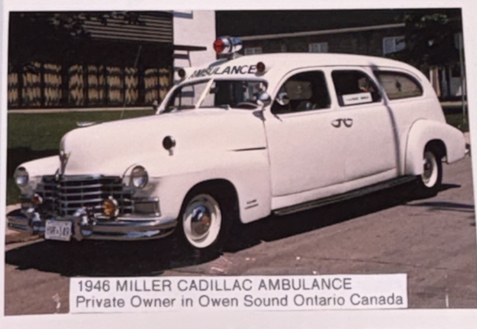 1946 Miller Cadillac Ambulance Owen Sound Ontario Canada Original Photo