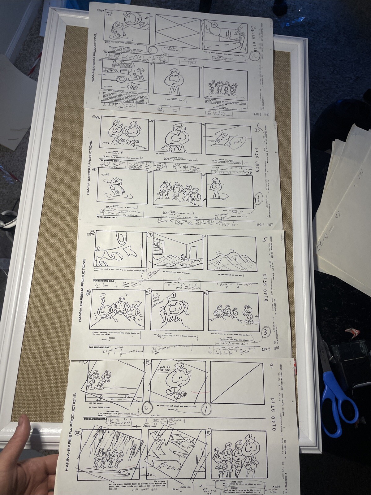 SNORKS Animation Cel  Production Art Vintage Cartoon StORYBOARDS 80s Tv Shoes MT