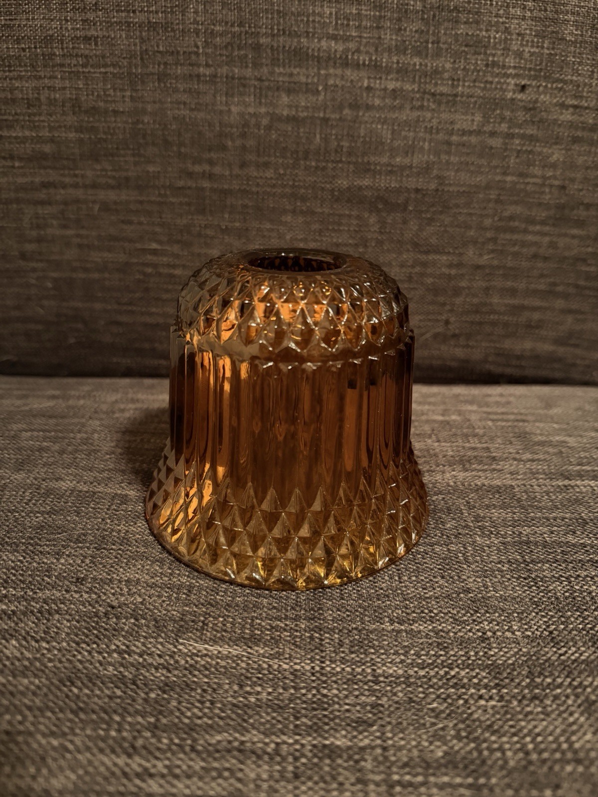 Vintage Indiana Glass Diamond Point Fairy Lamp Top ONLY