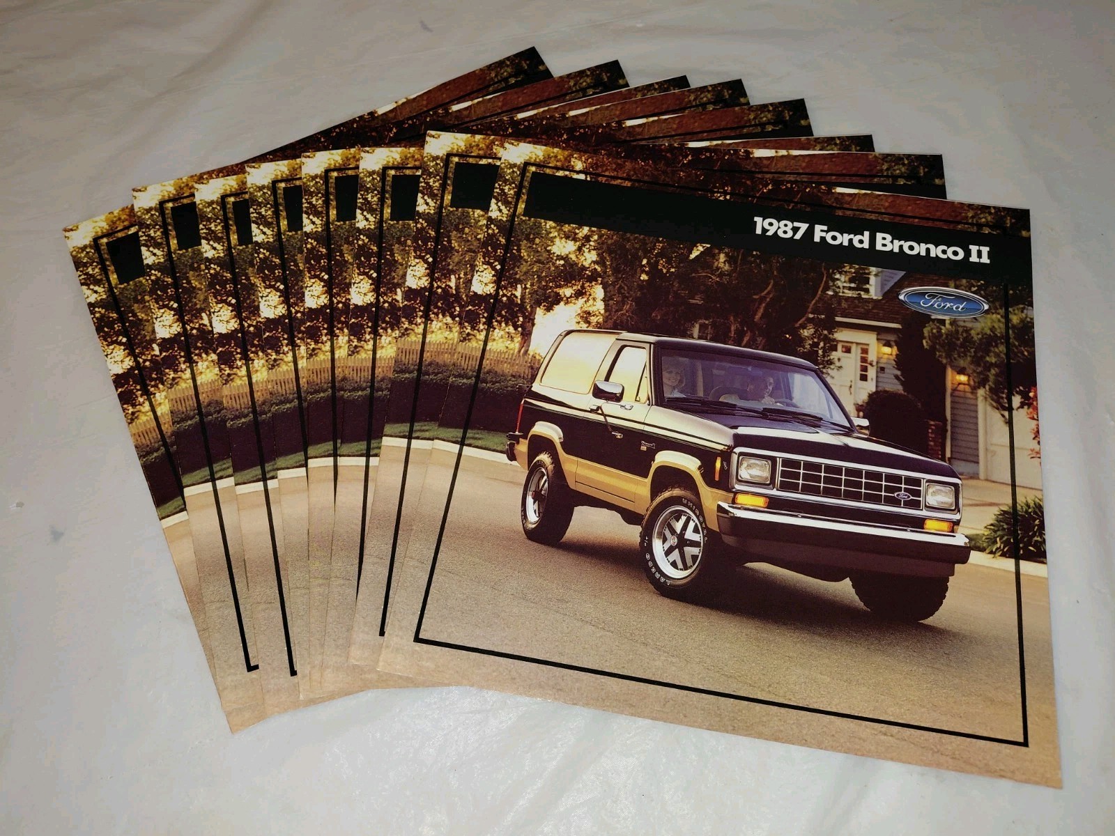 Lot Of 8 Vintage 1987 Ford Bronco II Sales Brochures- New Old Stock