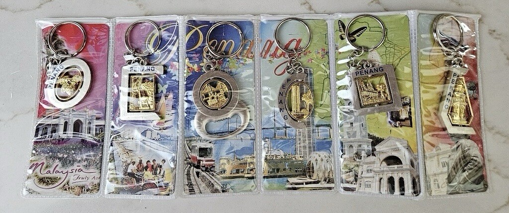 Set of 6 Penang Malaysia Keychains Key Chains Brand New Set of 6 Penang Malaysia Keychains Key Chains Brand New