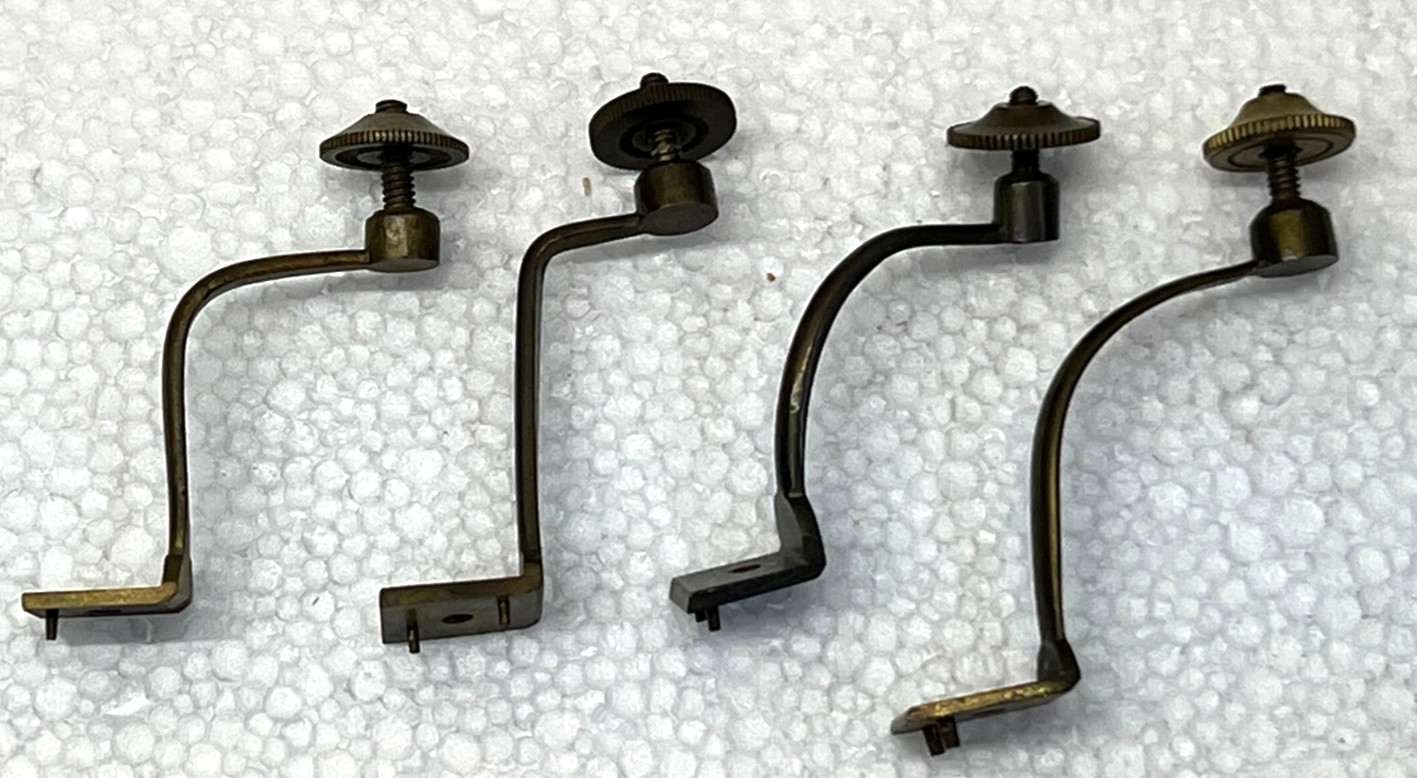 4 - Antique French Clock Brass Bell Stands