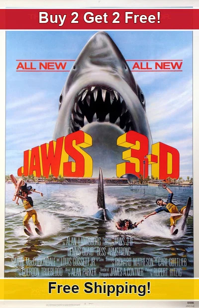 Jaws 3-D 1983-01 11x17 Movie TV Show Poster Buy 2 Get 2 Free 