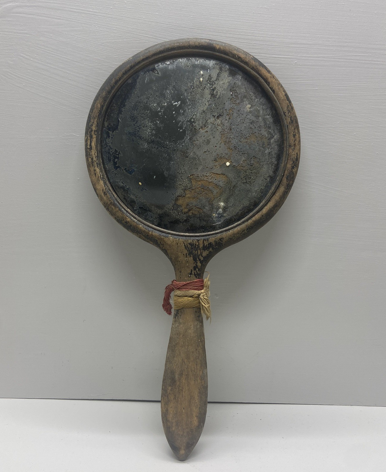 Antique Wooden Hand Mirror