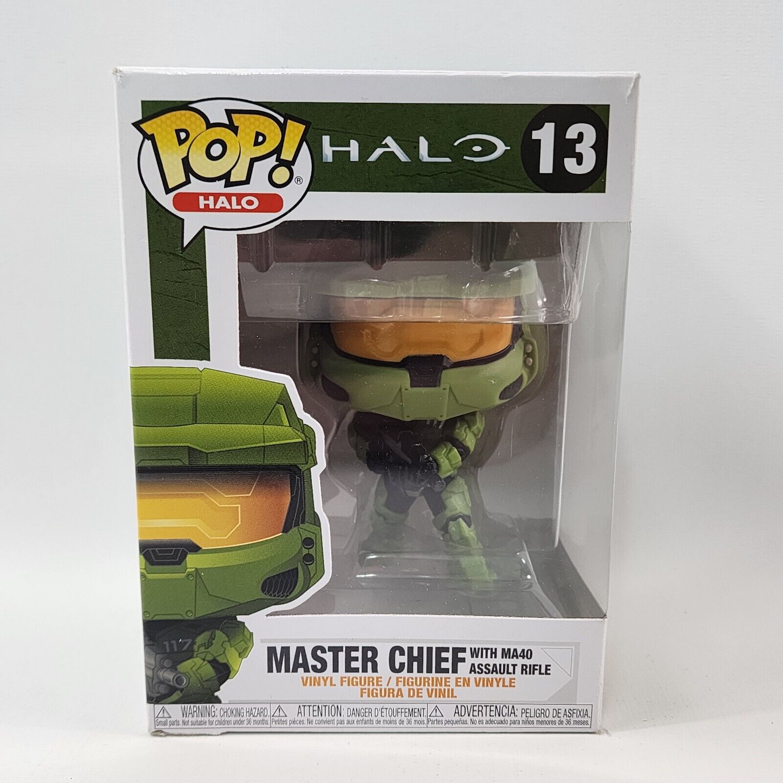 Funko Pop Halo #13 Master Chief With MA40 Assault Rifle Vinyl Figure W/Protector