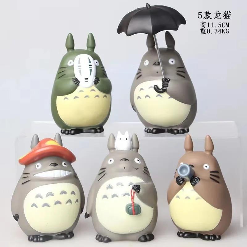 5pcs Miyazaki Hayao My Neighbor Totoro with Umbrella Pvc Figure Collectible New