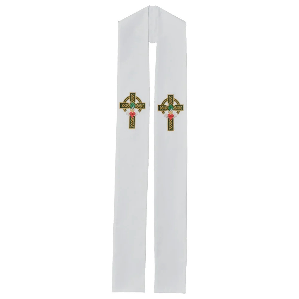 Celtic Cross Overlay or Deacon Stole - Overlay Stole / Kelly Green