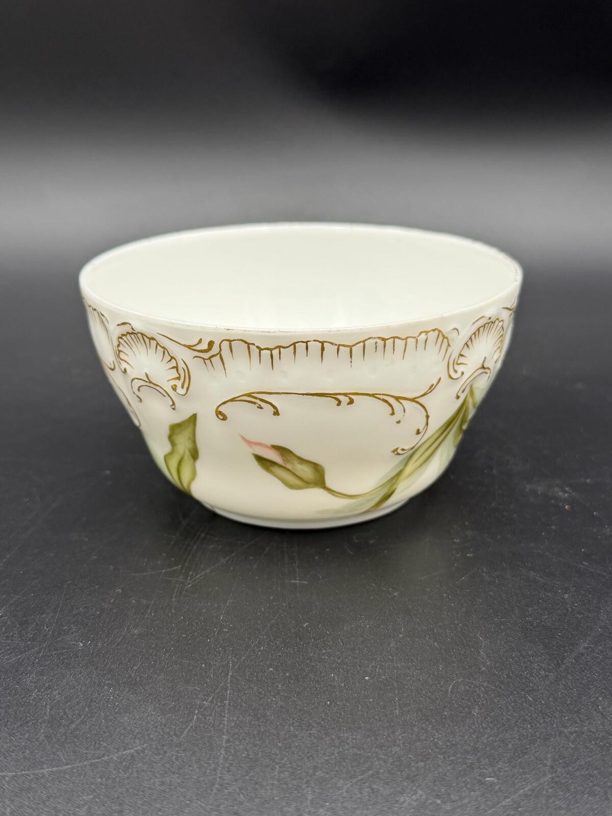 Vintage French Limoges Porcelain Small Floral Gold Accent Bowl 5