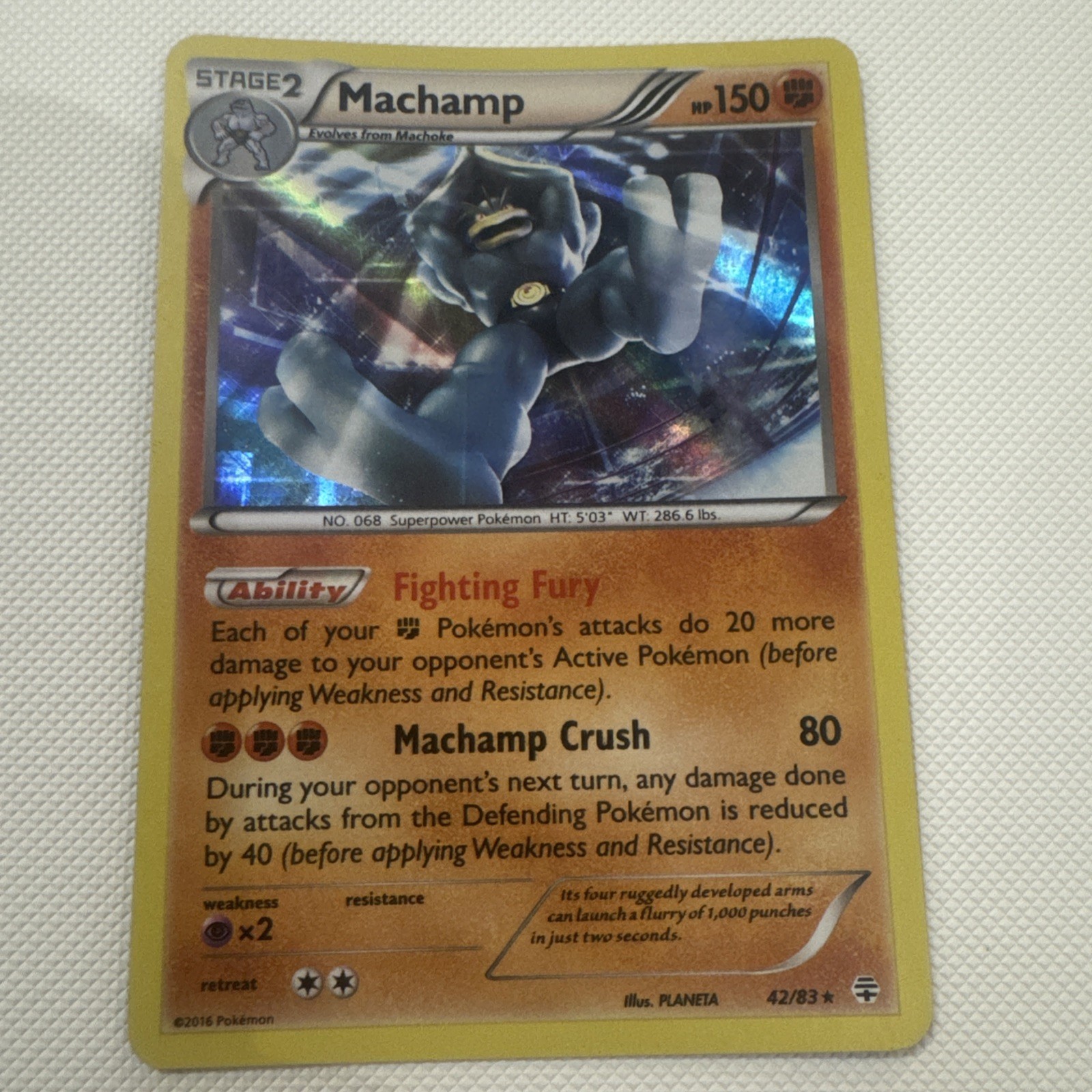 The Pokémon Company Machamp 42/83 Holo Rare, Generations 150HP Eng 2016 The Pokémon Company Machamp 42/83 Holo Rare, Generations 150HP Eng 2016