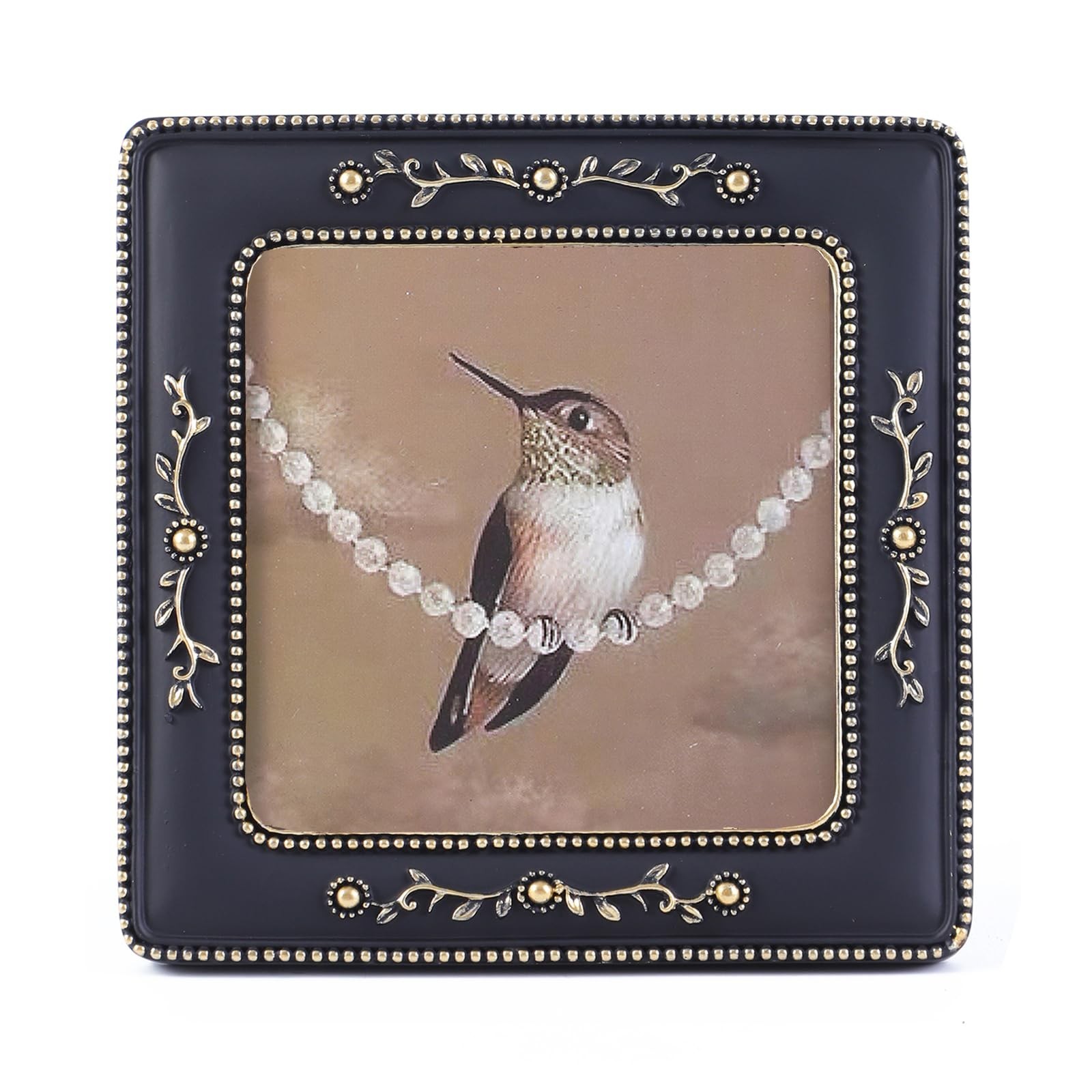 SIKOO 4x4 Vintage Picture Frame Square Small Antique Picture Frame Wall Mount...