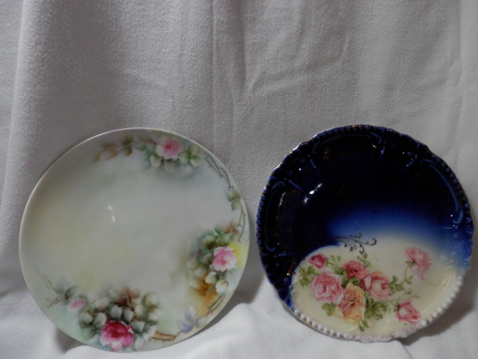 Antique Royal Bavaria PMB and P.T. Bavaria Signed Small Porcelain Plates