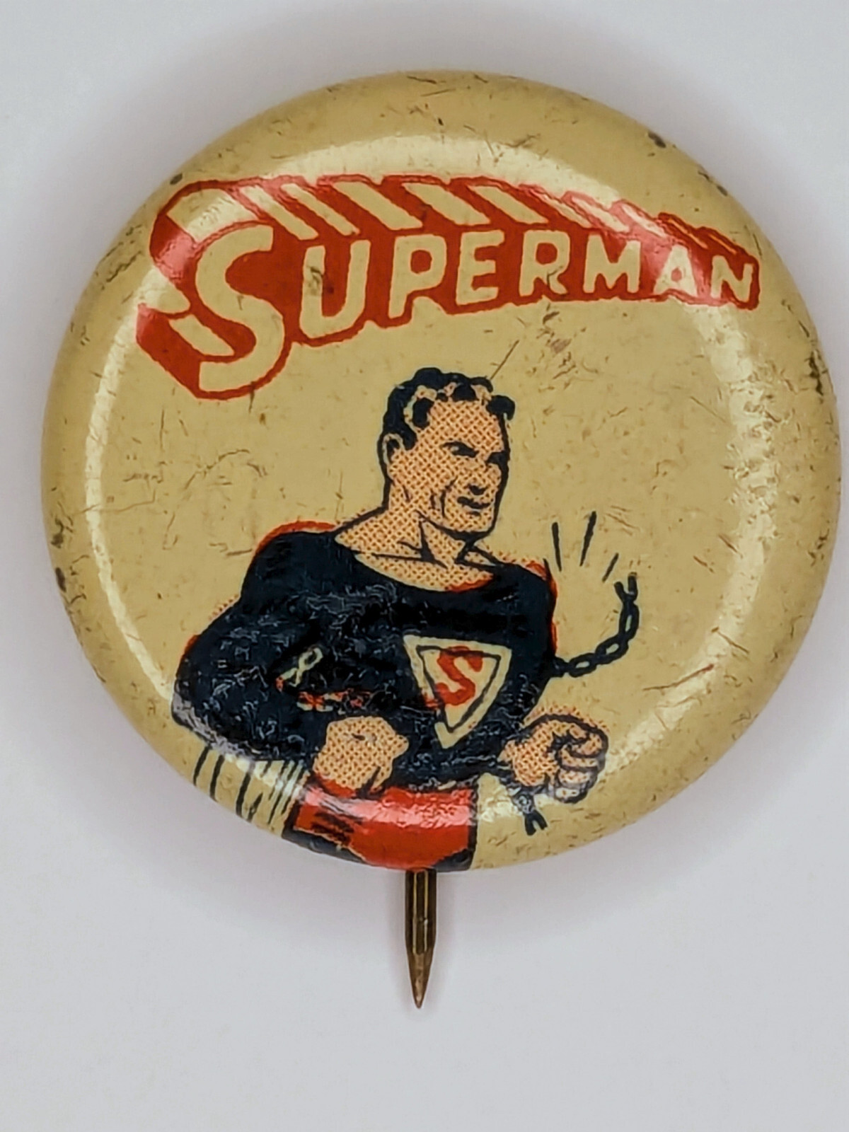 1940’s Read Superman Action Comics Magazine pin, Rare variety