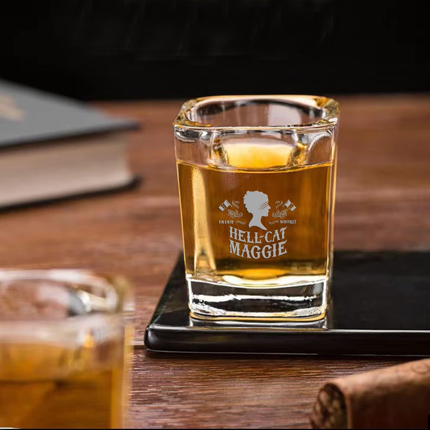 HELL-CAT MAGGIE Whiskey Shot Glass