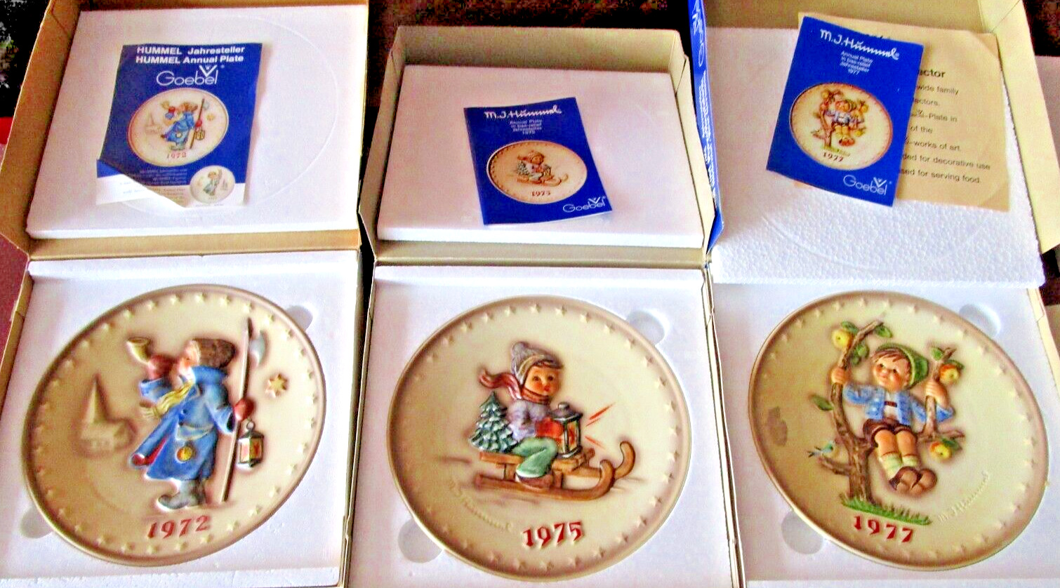 MINT HUMMEL GOEBEL ANNUAL YEARLY COLLECTIBLE PLATE LOT/5 1972 1975 1977 1980-81