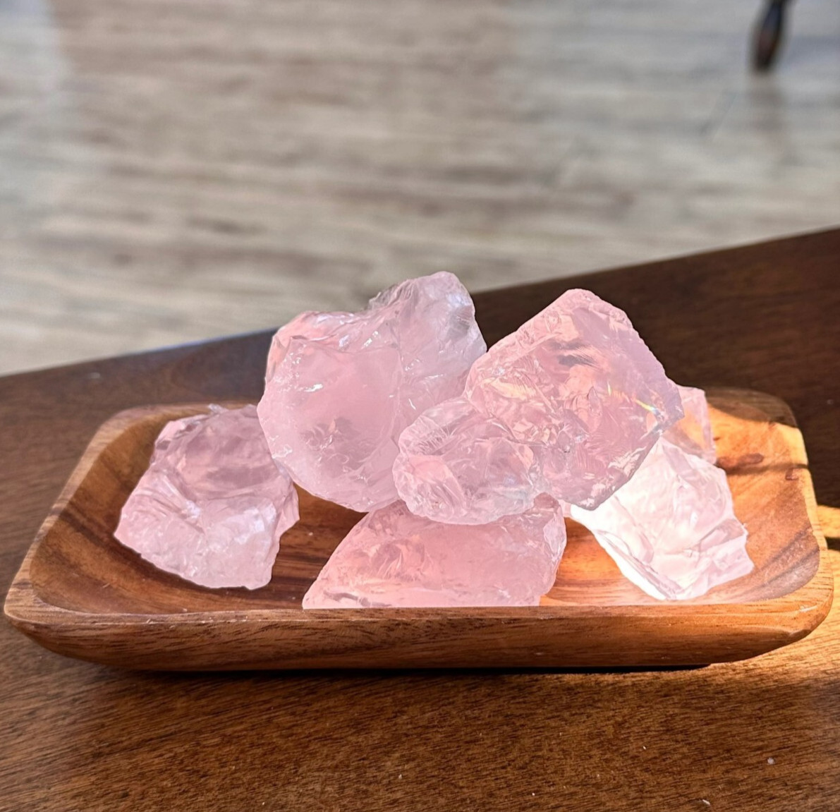 Original Raw Rose Quartz High Energy Healing Crystal Attract Love DIY 3pcs