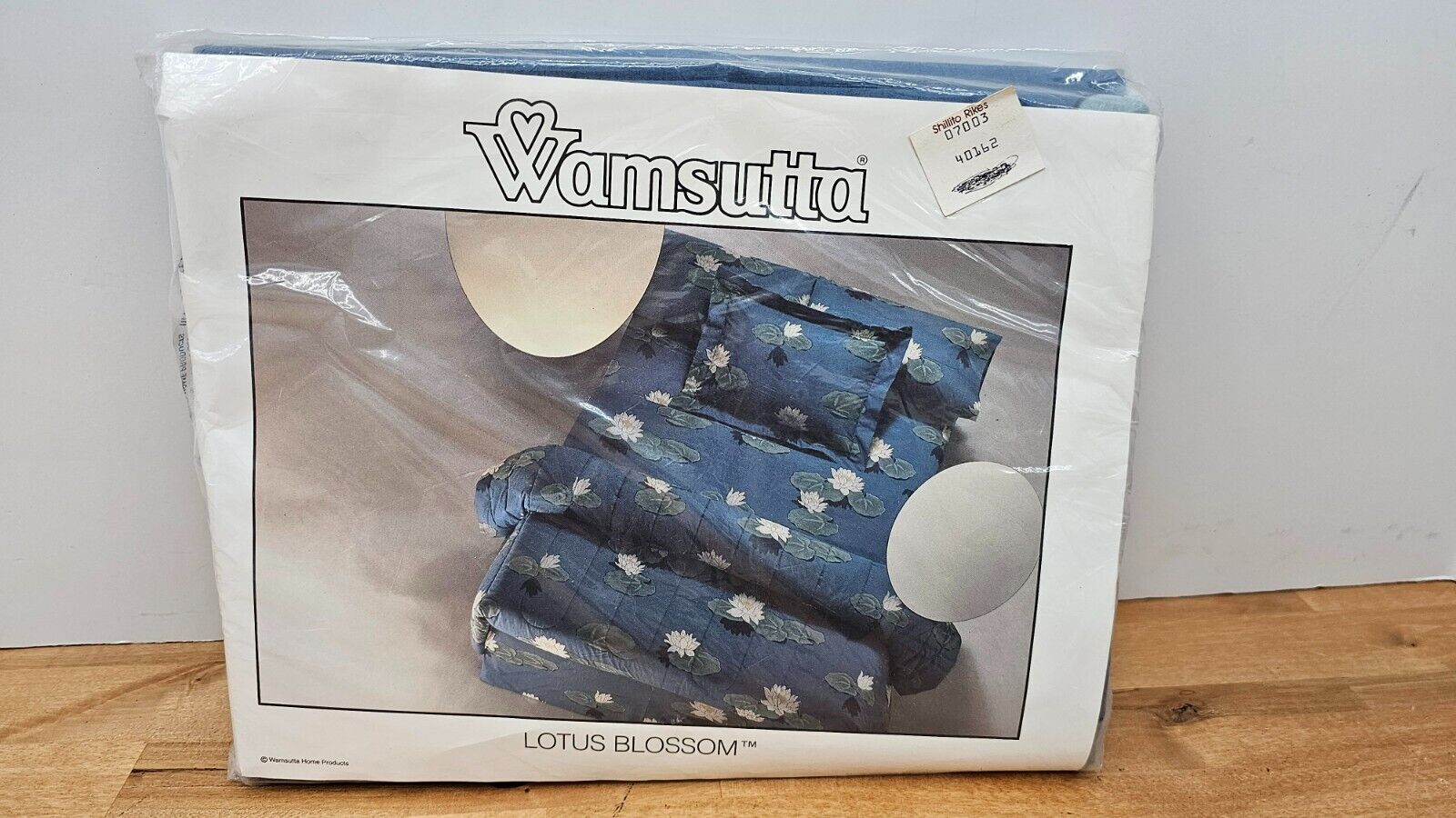 Vintage 80's WAMSUTTA Queen Flat Sheet Lotus Blossom