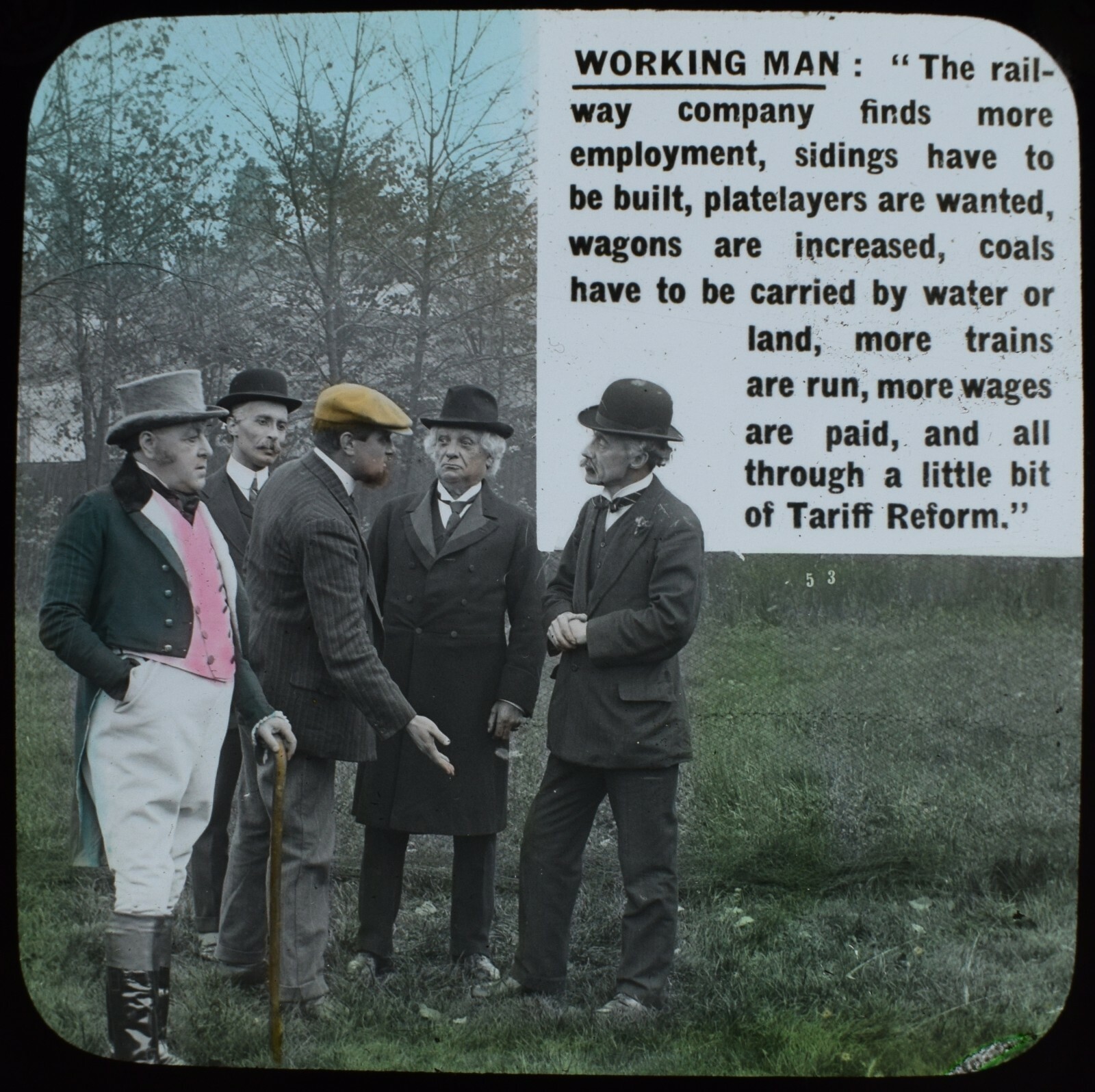 ANTIQUE Magic Lantern Slide POLITICS TARIFF REFORM NO53 1913 PHOTO JOHN BULL