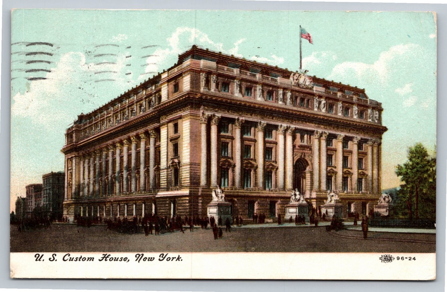 1909 US Custom House New York City Postcard L.S.&S. Posted Early NYC