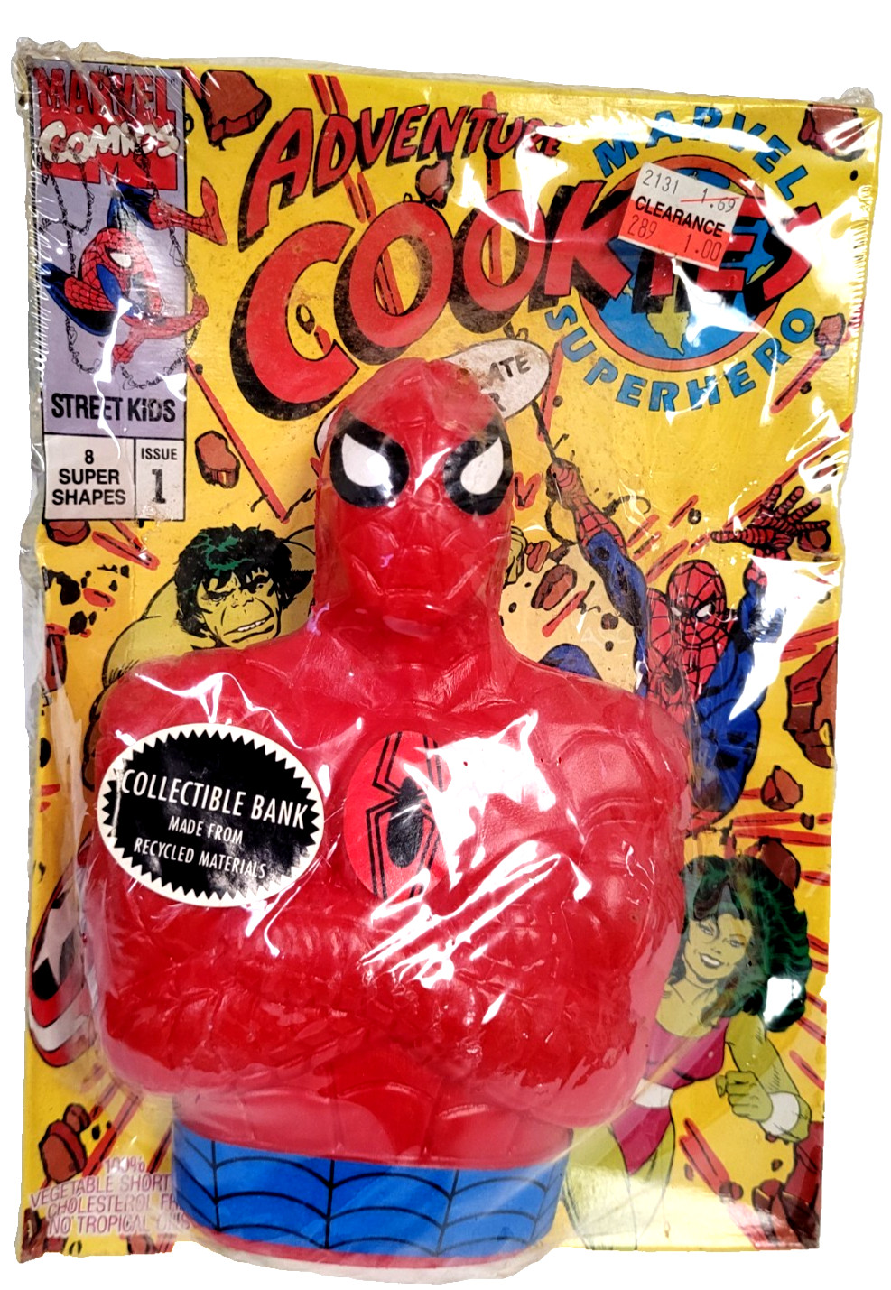 Vintage 1991 Spider-Man Adventure Cookies With Bank Sealed Collectable
