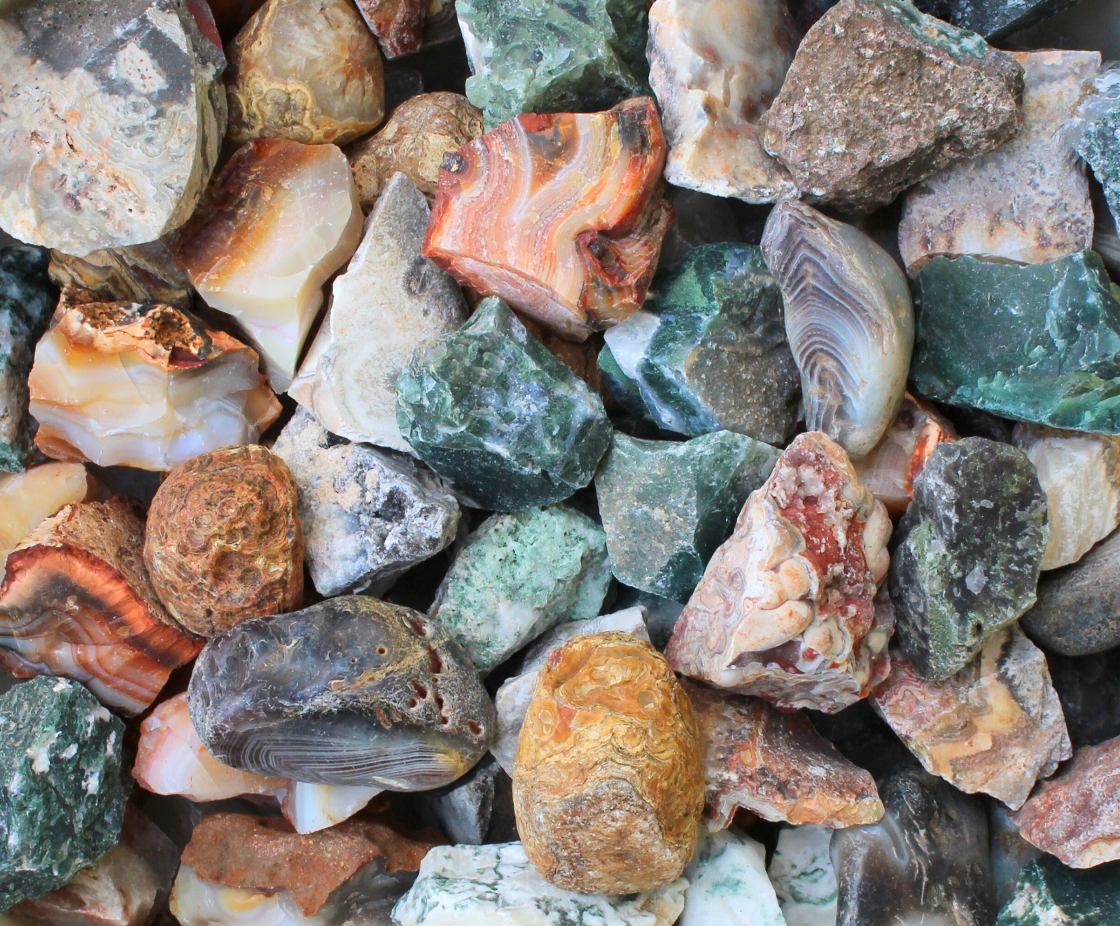 Agate Mix - Rough Rocks for Tumbling - Bulk Wholesale 1LB options