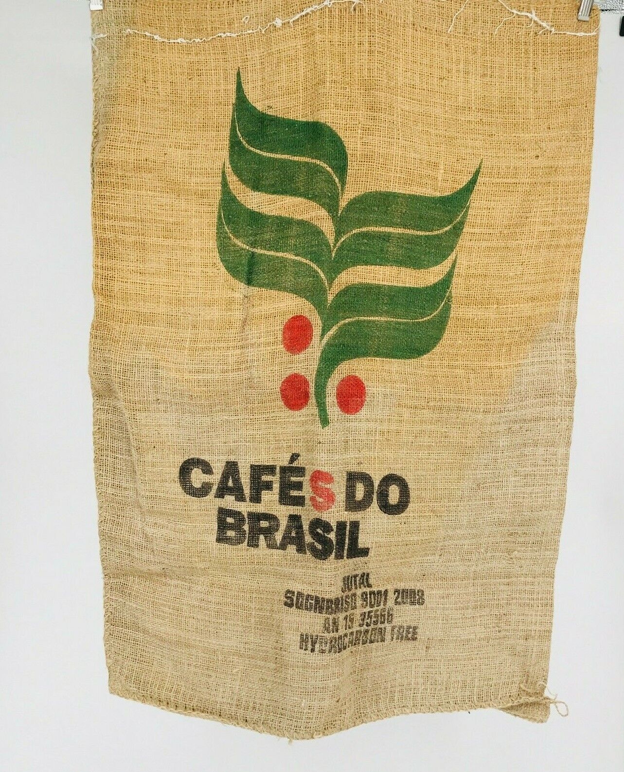 Vintage Cafes Do Brasil Coffee Bean Bag Burlap Bag 38\
