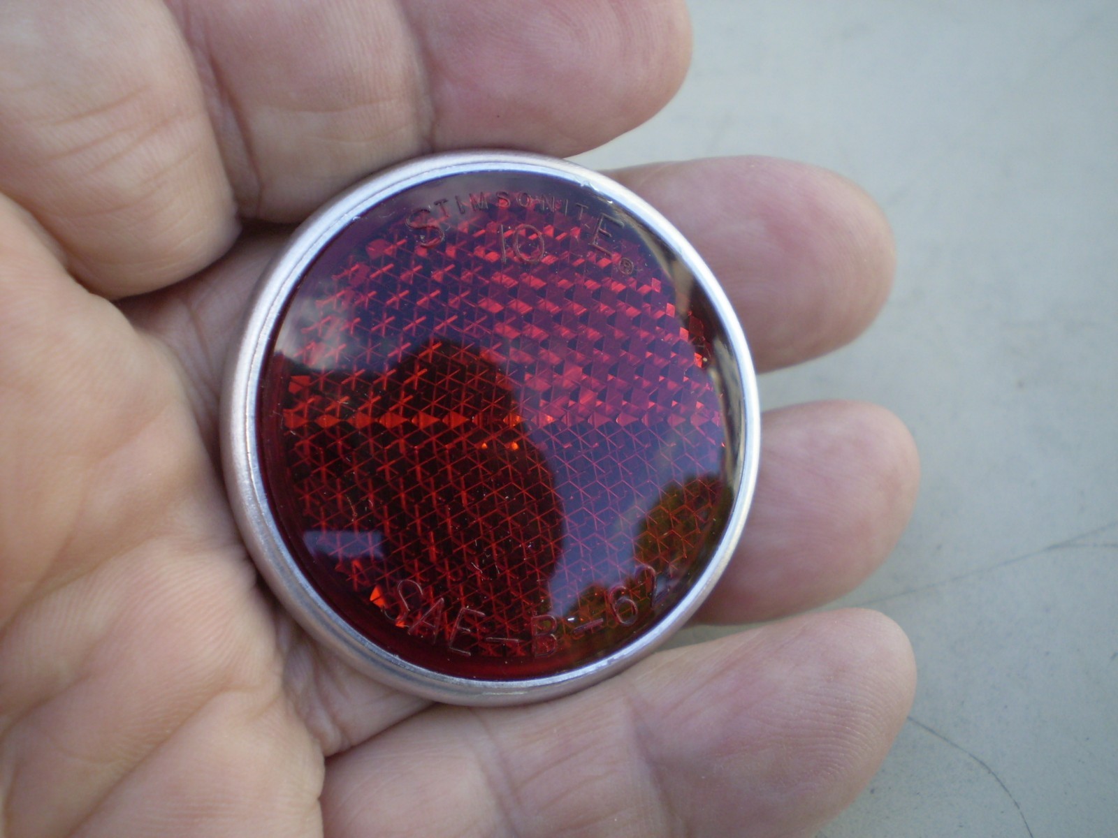  Gulotta 375 Stimsonite 10 Red 1 3/4 Bicycle Reflector Schwinn Shelby Monark 