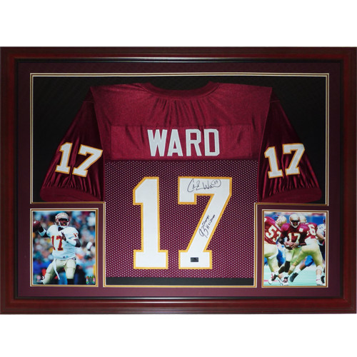 Charlie Ward Autographed FSU Florida State Seminoles (Garnet #17) Deluxe Framed