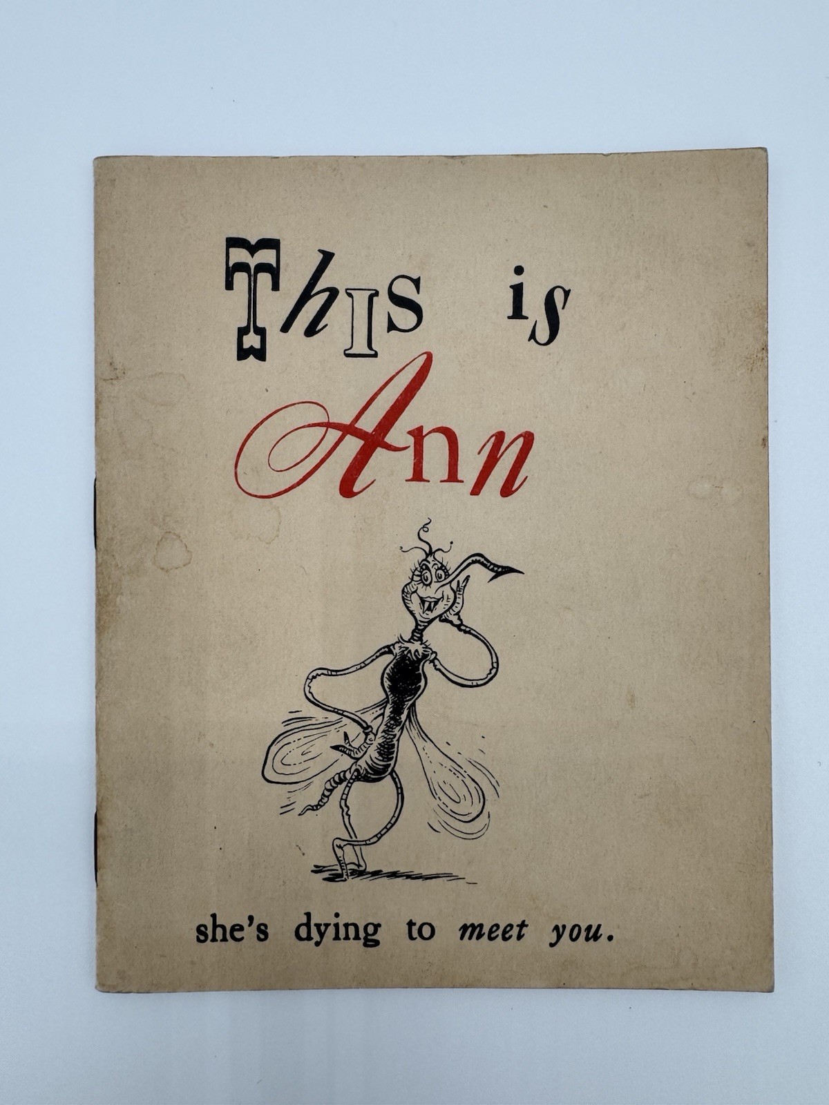 1943 Dr Seuss THIS IS ANN First Edition First Issue WWII Malaria Munro Leaf