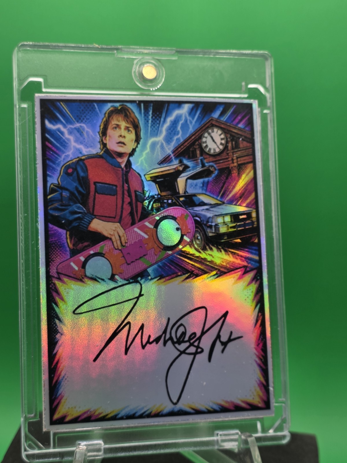 MICHAEL J FOX MARTY MCFLY FACSIMILE AUTOGRAPH CUSTOM HOLO WARROOM KUSTOMZ