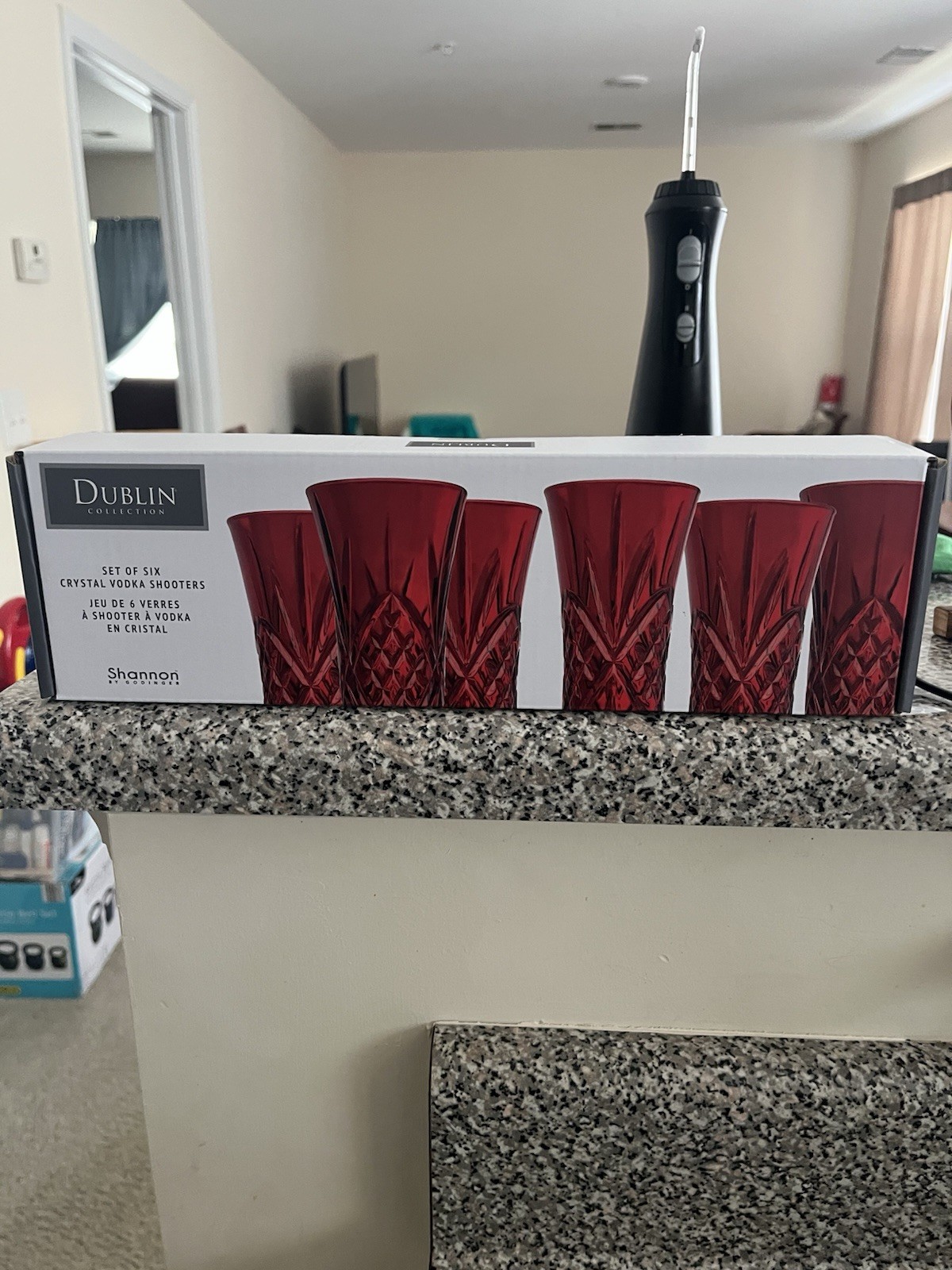 Dublin Collection Crystal Vodka Shooters Shot Glasses Set Of 6 - 2oz Red New