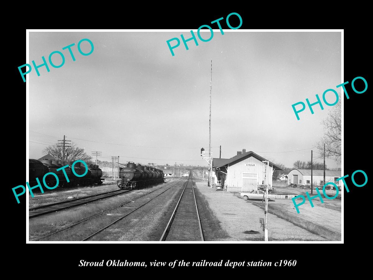 Stroud Oklahoma The Railroad Depot Station c1960 Old Large Historic Photo