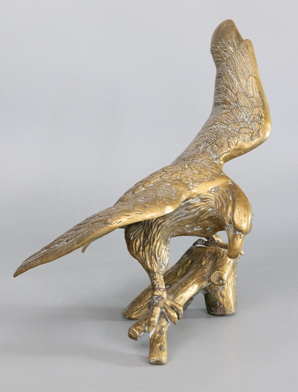 Large Vintage Brass American Bald Eagle Sculpture 15.5