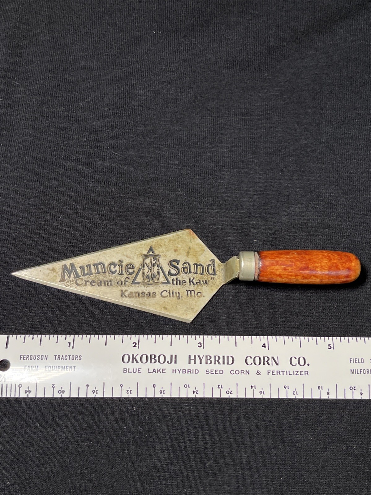 Vintage Advertising Mini Trowel Muncie Sand Cream Of The Kaw Kansas City Mo