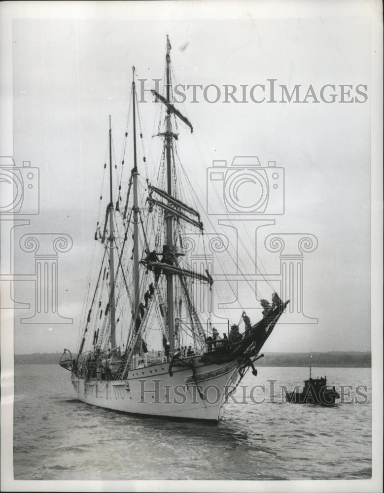 1954 Press Photo Belgian Maritime Training Ship \