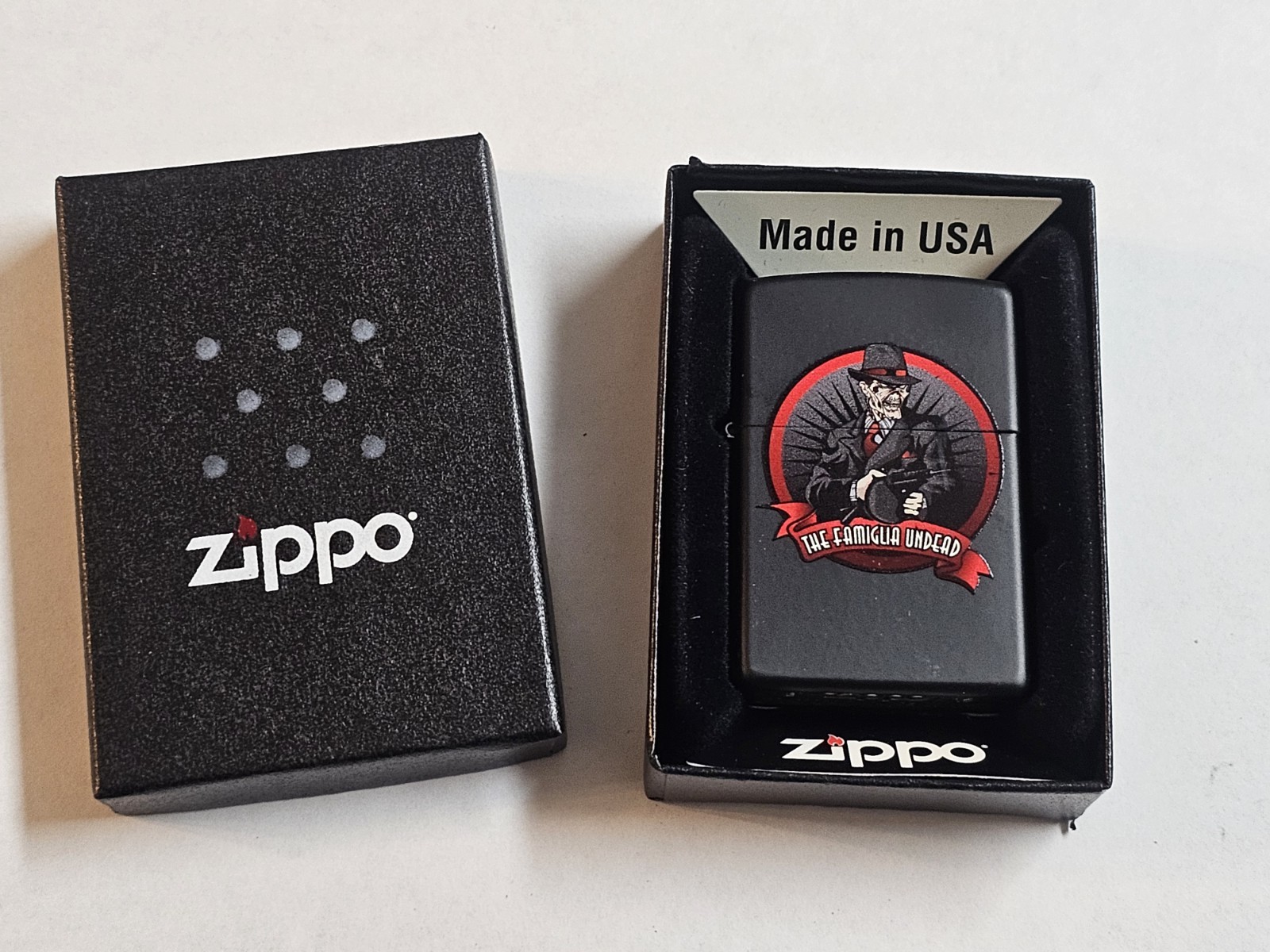 New 2015 Zippo Zombie Mobster Famiglia Undead Lighter Sealed w/ Original Box 