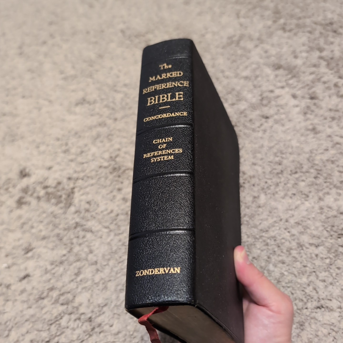 The Marked Reference Bible Zondervan Black Leather Zondervan  Damage See picture