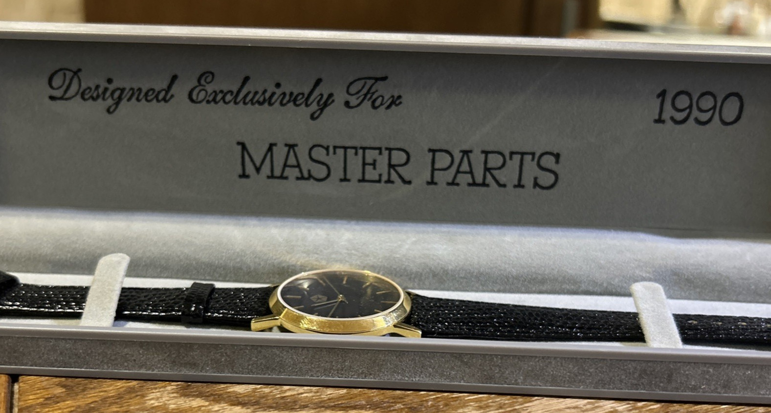 1990 Mopar Master Parts Quartz Watch In Case Dodge Plymouth Chrysler