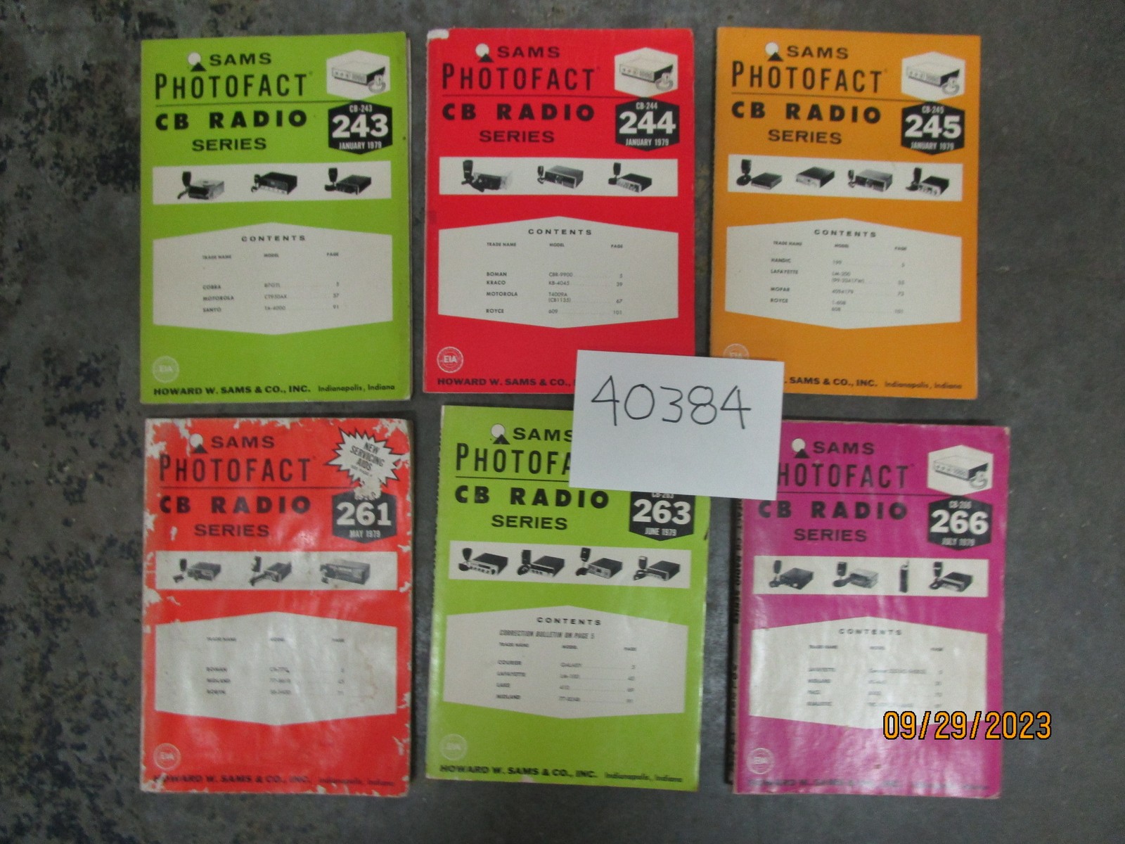 6 Sams Photofact 1979 CB Radio Series Manuals