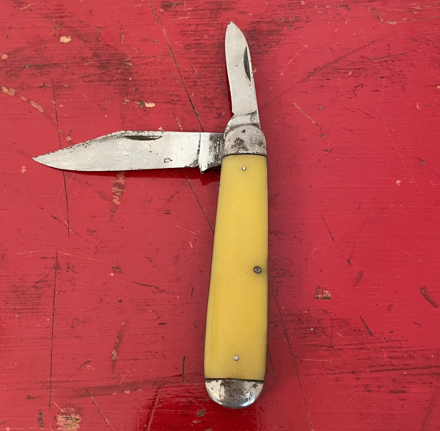 Antique Robeson ShurEdge Rochester 2 Blade Jack Pocket Knife Ivory Celluloid USA