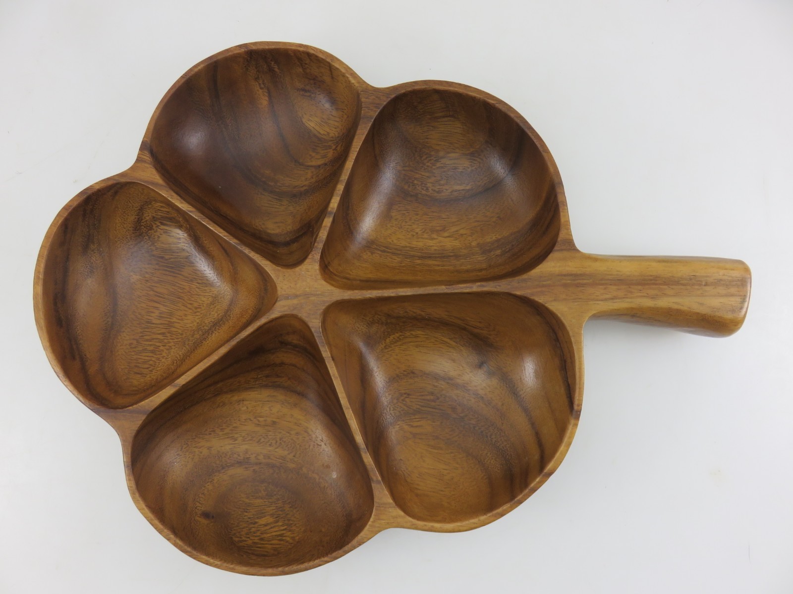 Masini Handicraft Monkey Pod Wood Serving Platter Appetizer Tray Dish Vintage