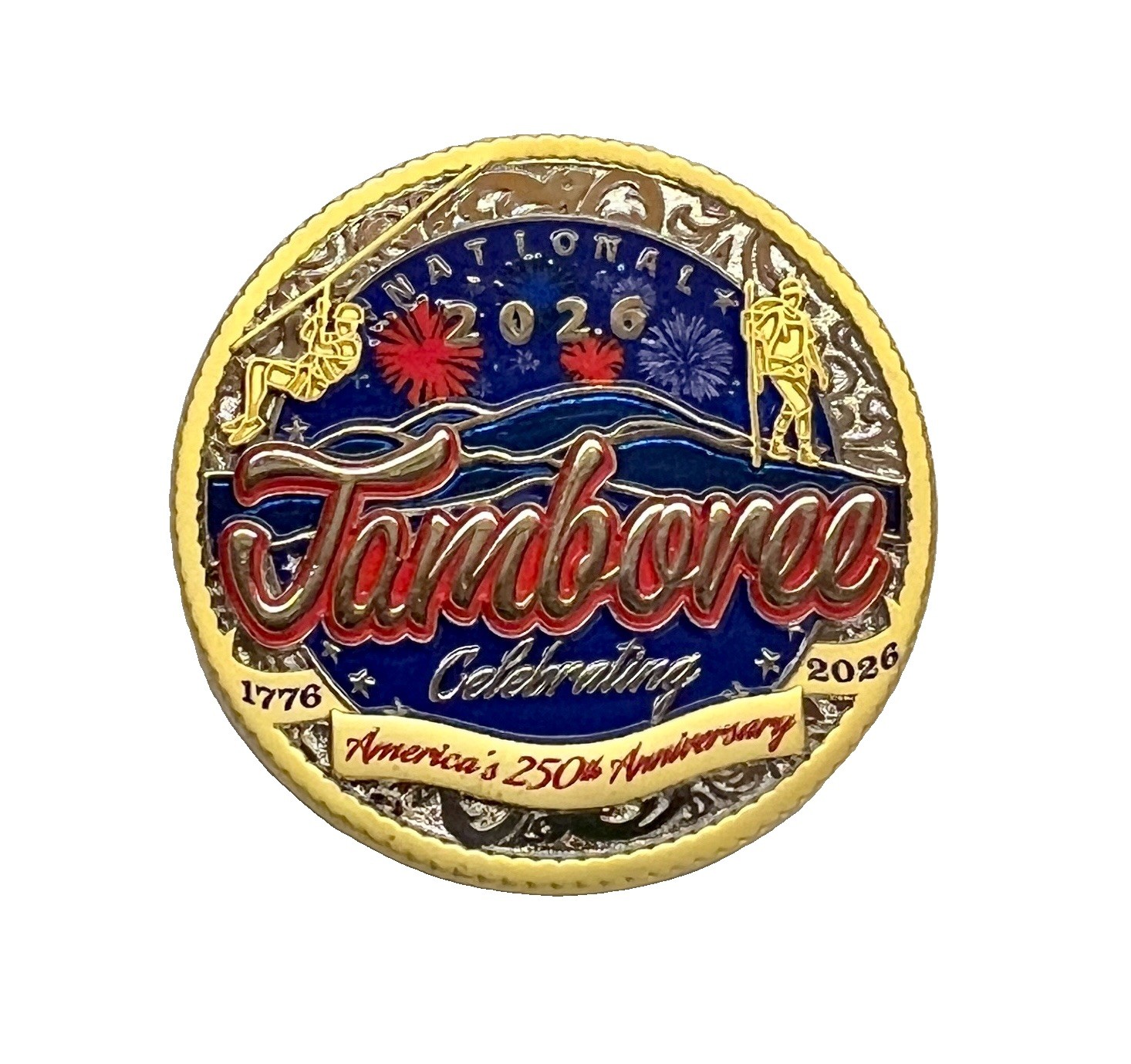 2026 National Scout Jamboree America 250 HEAVY 2” Challenge Coin