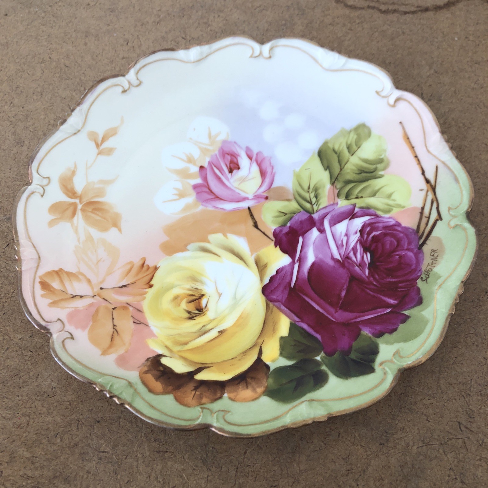 Very Rare 10” Vienna Hand Painted China Plate