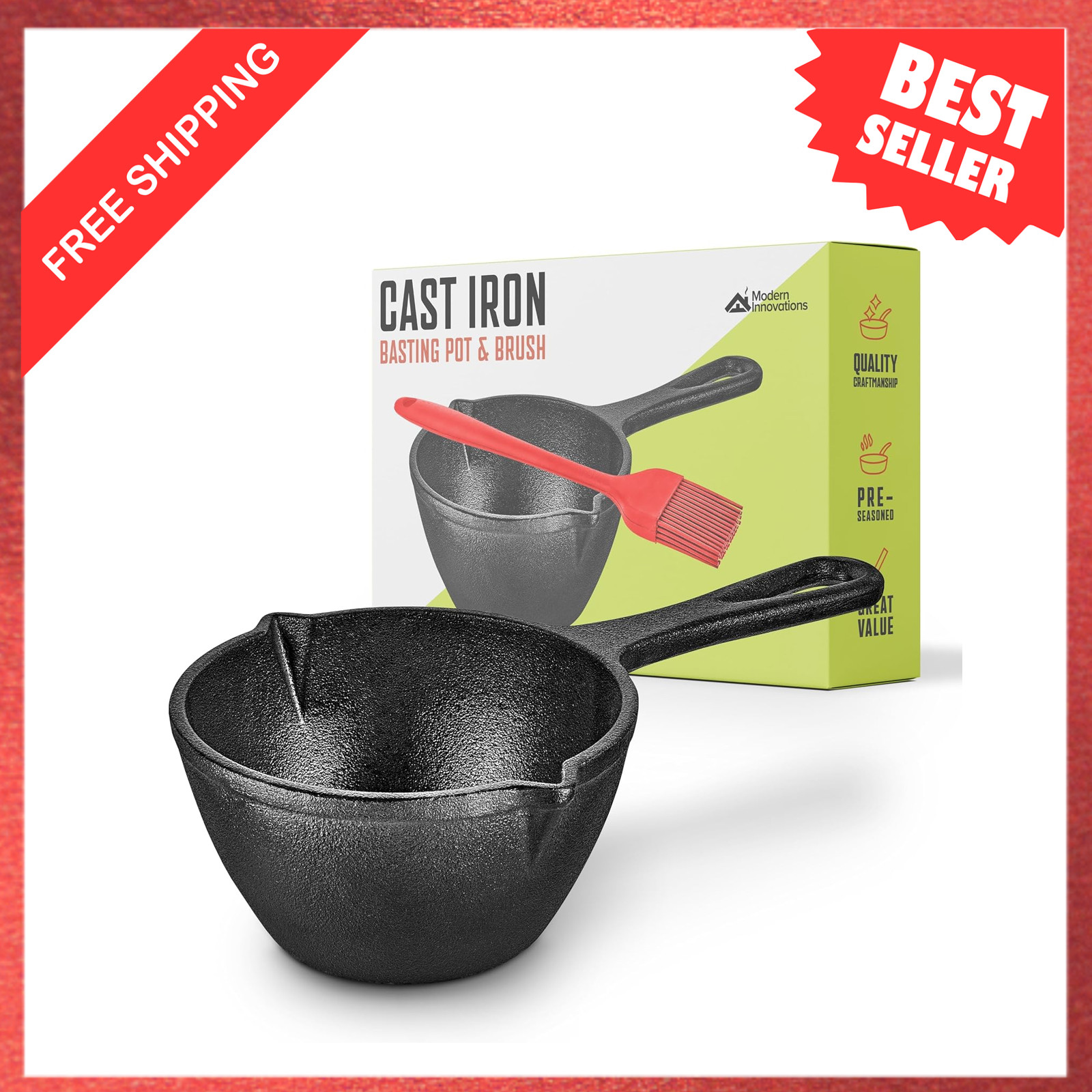 Cast Iron Saucepan, Mini Melting Pot, Grill Cooking, Basting Pot, Small Sauce