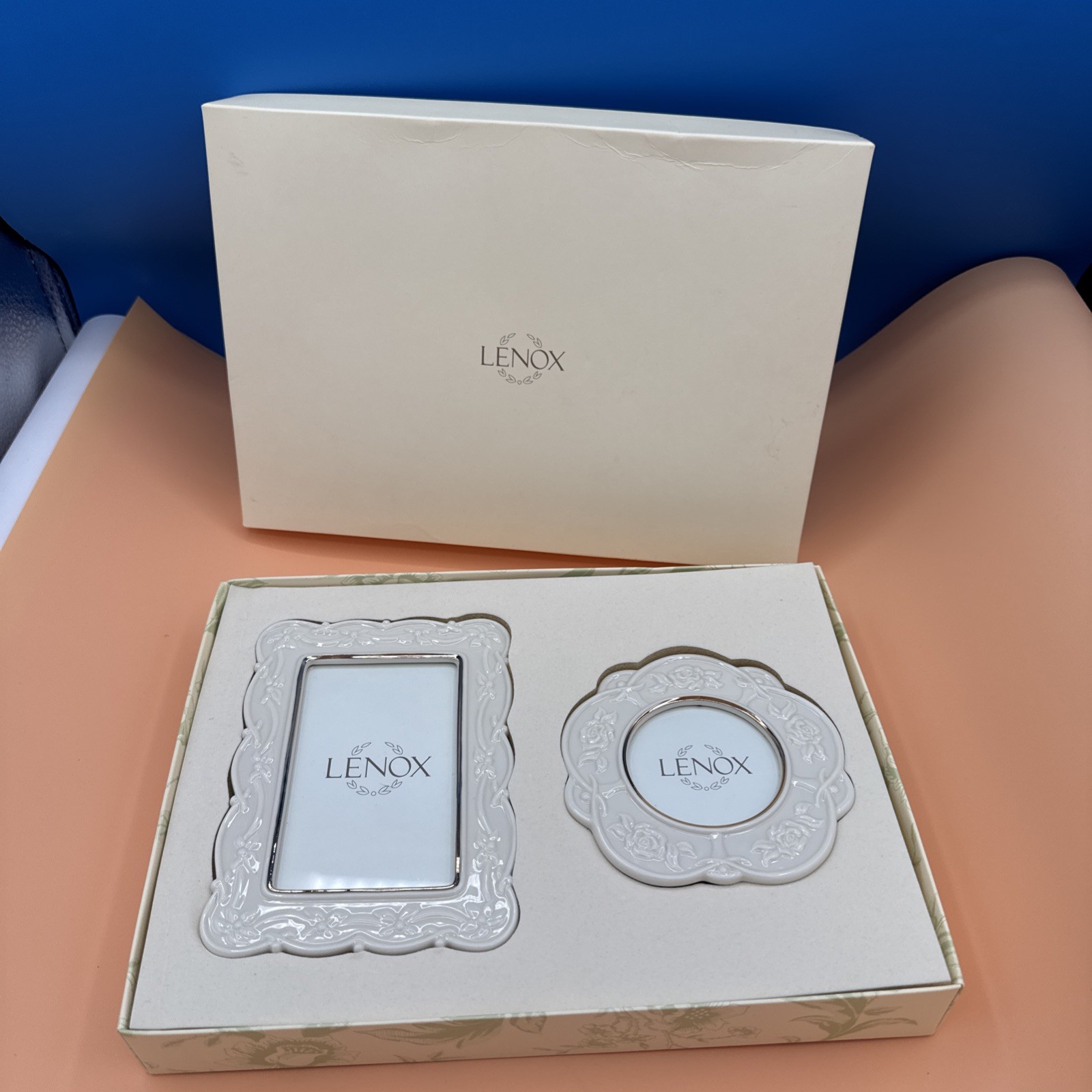 Lenox Giftware Porcelain Picture Frames Wedding Promises Original Box